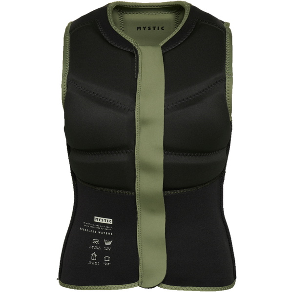2026 Mystic Womens Star Front Zip Impact Vest 35005.230232 - Olive Green